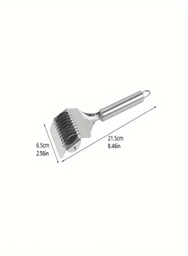 PUTHAK Stainless Steel Handheld Pasta Maker: Craft Homemade Noodles with Ease - Manual Noodle Cutter Roller for Kitchen Gadgets, Pack of 1 - Image 5